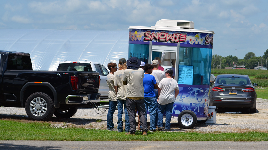 waiting in line for slushies - crop scouting competition